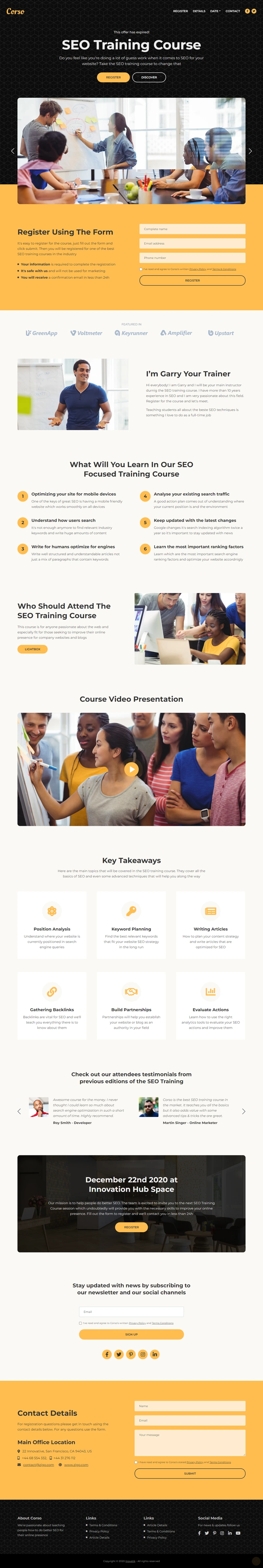 seo training course website